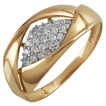 Кольцо, золото, фианит, 01-114579